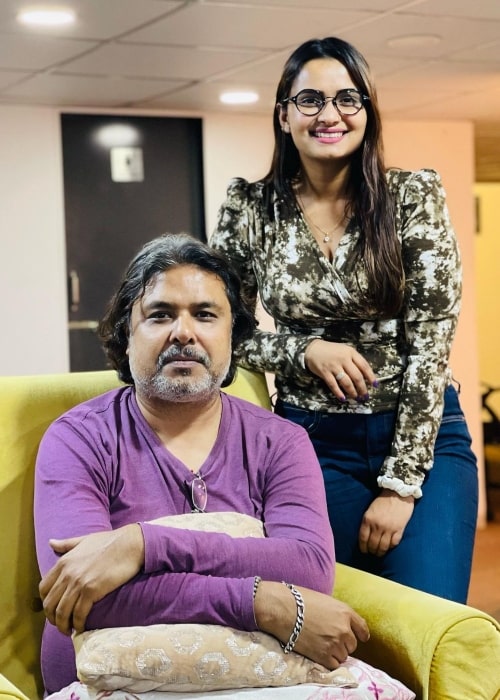 Neelam Giri as seen in a picture with film director Vishal Verma in February 2023