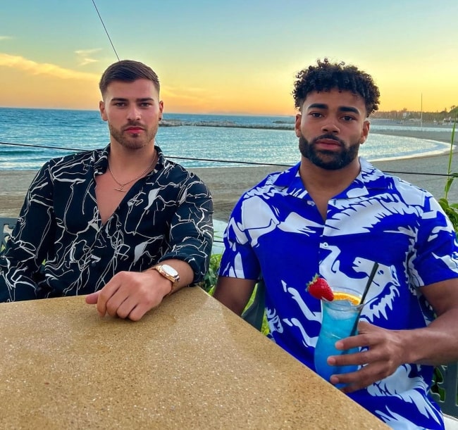 Owen Warner (Left) and Malique posing for a picture in Marbella, Spain in June 2022