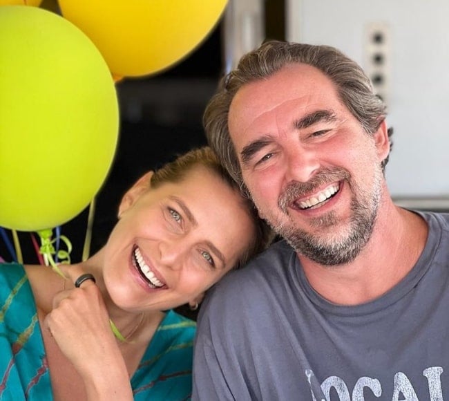 Prince Nikolaos of Greece and Denmark as seen while smiling in a picture with Tatiana Blatnik in August 2022