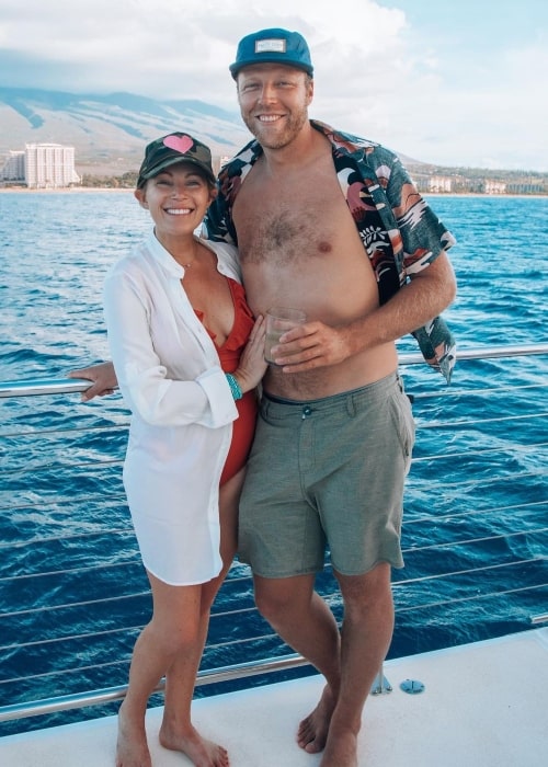 Sarah Herron as seen in a picture with her beau filmmaker and photographer Dylan Brown in December 2022, at Wailea Beach Resort, Marriott, Maui