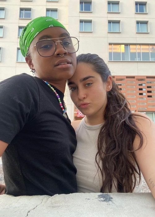 Sasha Mallory as seen in a selfie with her beau singer and songwriter Lauren Jauregui in February 2023
