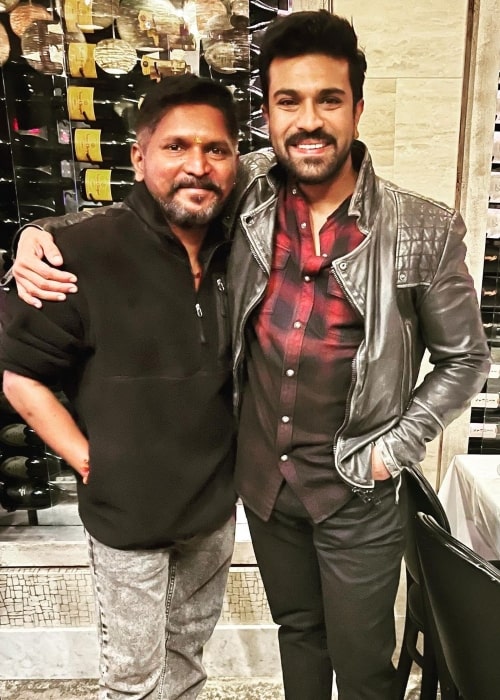 Actor Ram Charan and Prem Rakshit as seen in a picture that was taken in March 2023