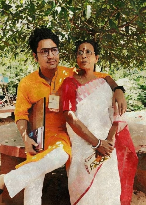 Anirban Bhattacharya as seen in a picture with his mother in May 2020