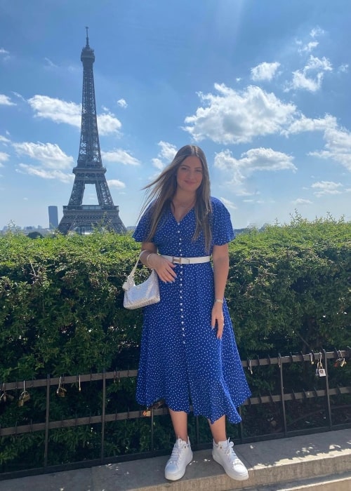 Anna Mariana Casemiro as seen in a picture that was taken in August 2021, in front of the Eiffel Tower