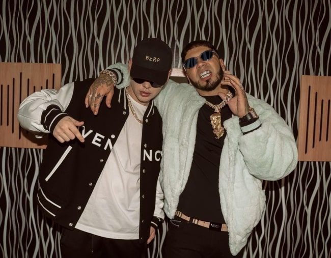 Bizarrap (Left) and Anuel AA in an Instagram post in November 2021