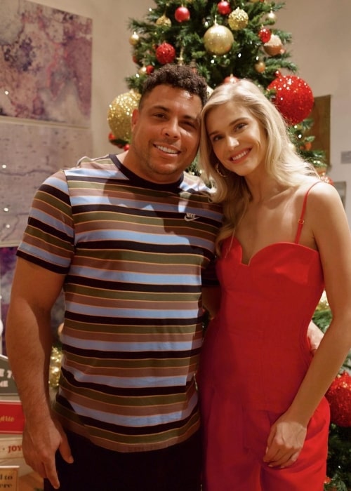 Celina Locks as seen in a picture with her beau Ronaldo for Christmas in December 2022, in São Paulo, Brazil