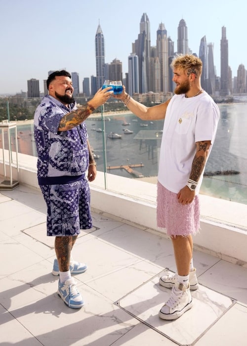 Charlie Sloth (Left) and Jake Paul in February 2023