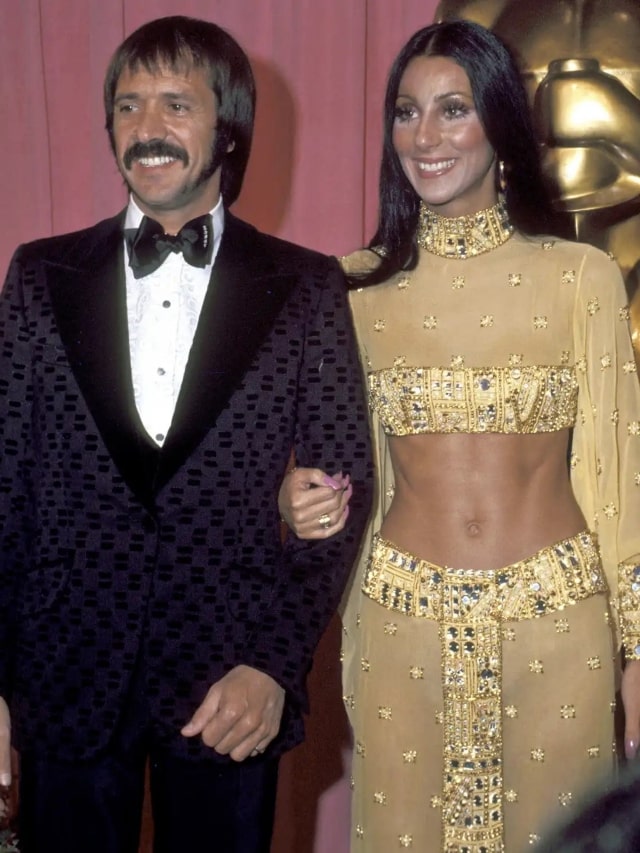 Cher and Sonny Bono at 45th Annual Academy Awards in 1973
