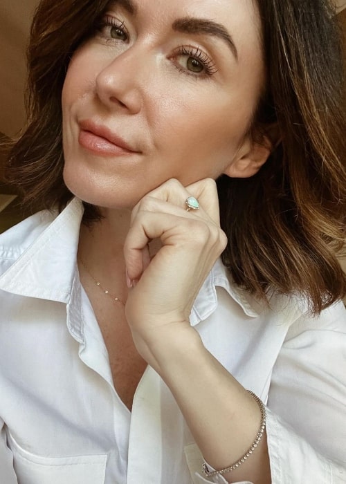 Jewel Staite as seen in a selfie that was taken in February 2023