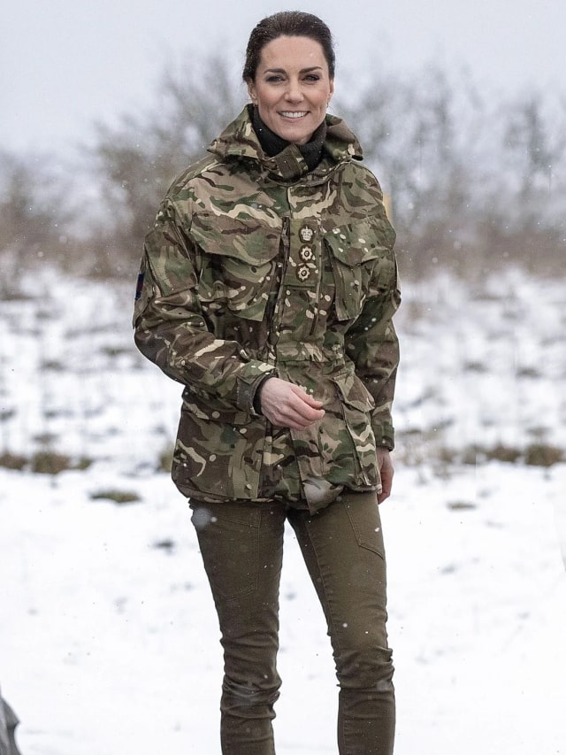 Kate Middleton in Military Camouflage While Participating in Battlefield Training Exercises in England