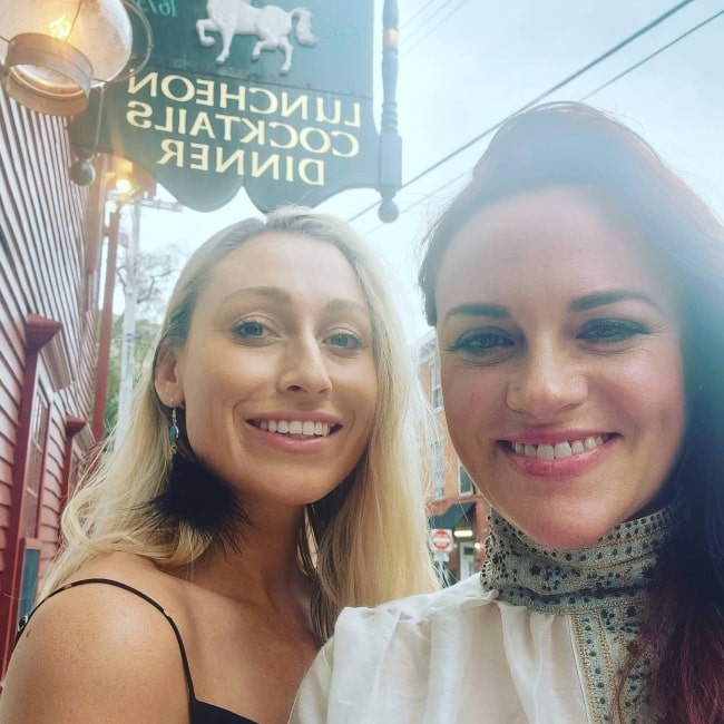Rachel Hargrove as seen in a selfie with her friend Stevi Rae in August 2021, at Newport Rhode Island Harbor