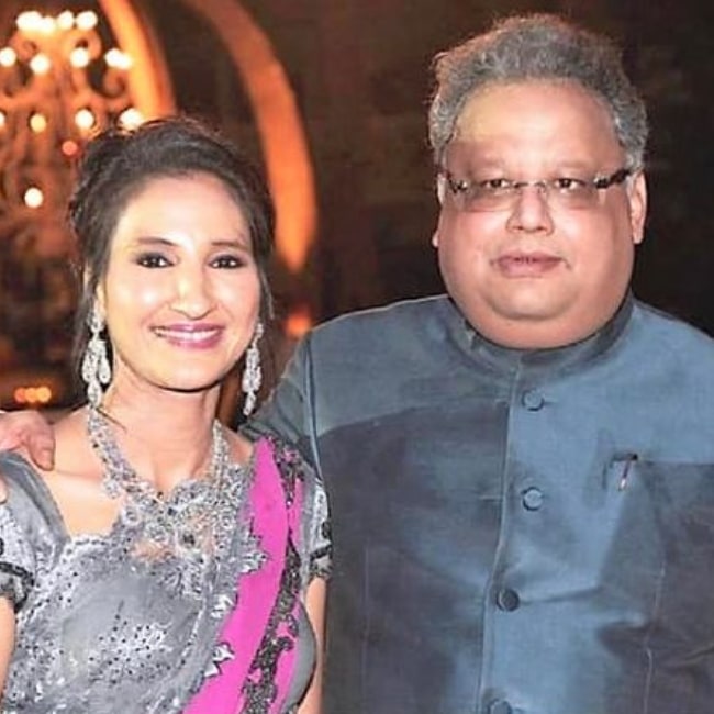 Rekha Jhunjhunwala and her husband Rakesh as seen in a picture that was taken in the past