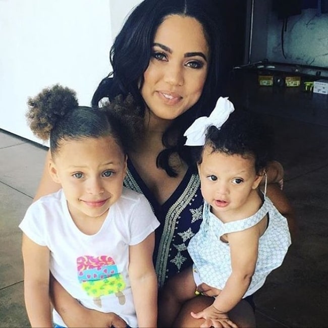 Riley Curry as seen in a picture with her mother Ayesha and sister Ryan in June 2016