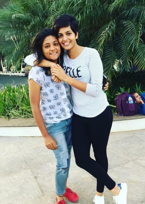 Saika Ishaque as seen in a picture with fellow cricketer Priya Punia in October 2018