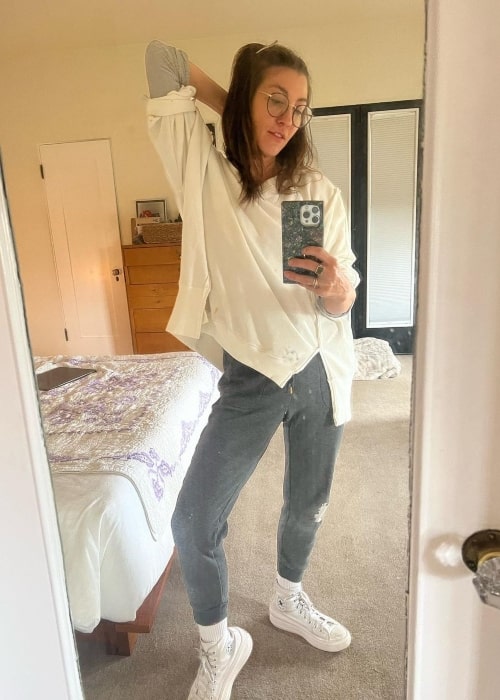 Aja Volkman as seen while taking a mirror selfie in March 2023