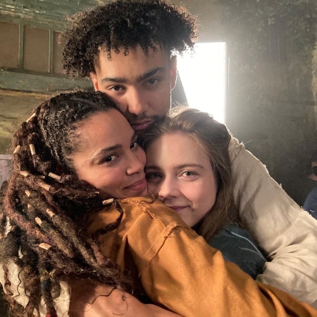 Archie Madekwe as seen in a selfie with his fellow cast members Hera Hilmar and Nesta Cooper in August 2022