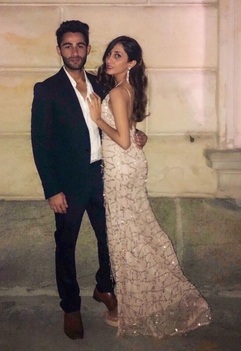 Armaan Jain posing for the camera with Anissa Malhotra in Como, Italy in April 2022