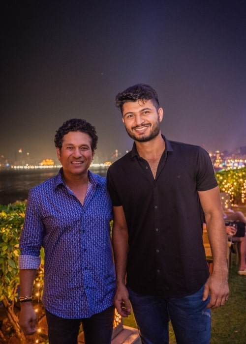 Arshad Khan as seen in a picture with retired cricketer Sachin Tendulkar in April 2023
