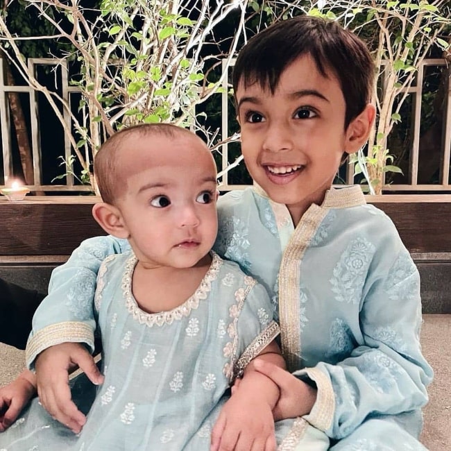 Ayat Sharma as seen in a picture with her brother Ahil in 2020
