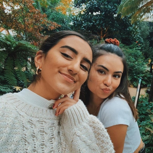 Cylito as seen in a selfie with her friend Aiza Mirza in October 2019, in Crossrail Place Roof Garden