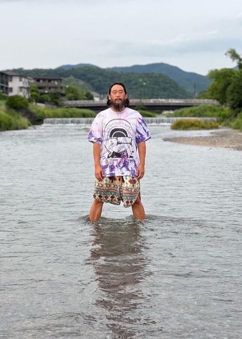 David Choe as seen while posing for a picture in Kyoto, Japan in July 2022