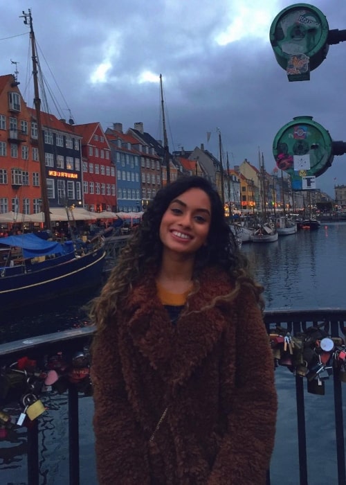 Dhee as seen while smiling for a picture in Nyhavn, København, Denmark in October 2018