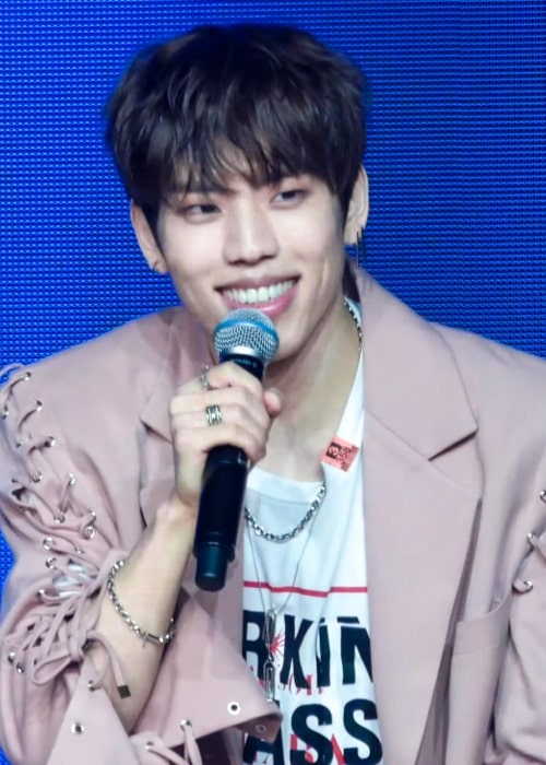 Dongwoo as seen at an album showcase for 'Bye' in March 2019