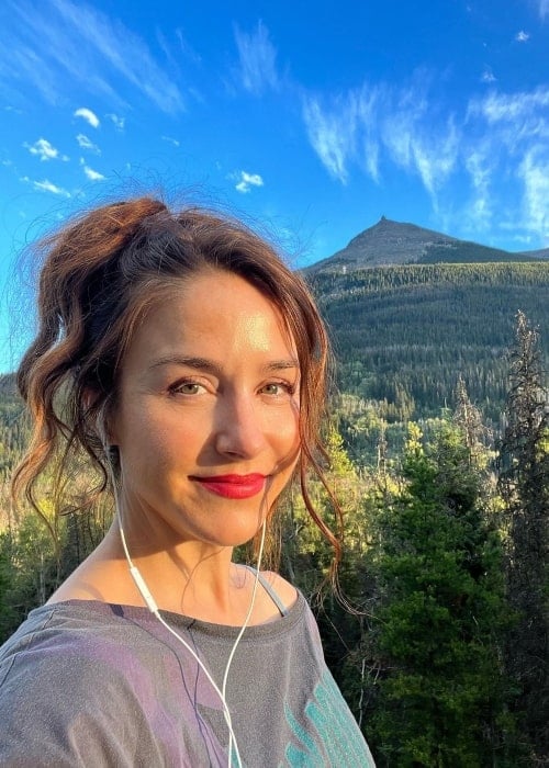 Erin Karpluk as seen in a selfie that was taken in August 2022