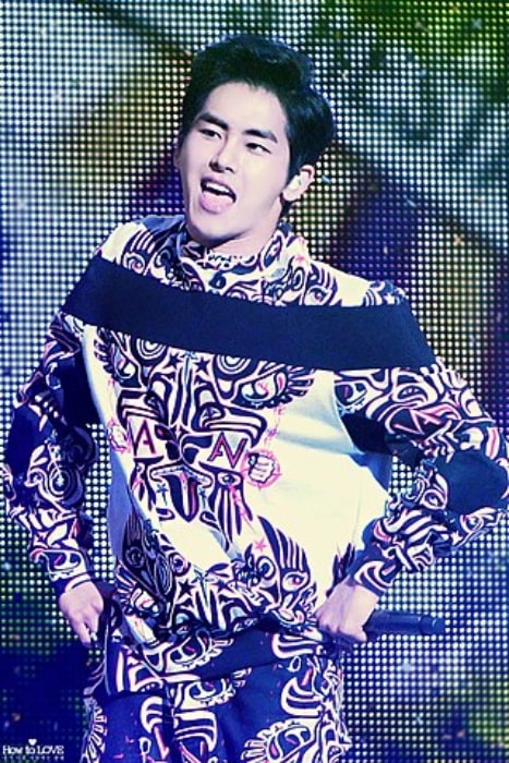Hoya as seen while performing at the Infinite H showcase on January 26, 2015