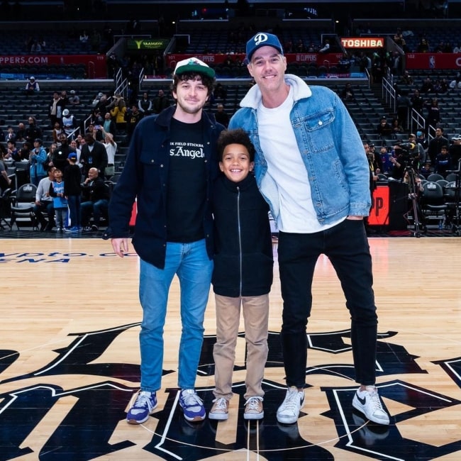 Leo Abelo Perry as seen in a picture with Zackry Colston and Jack Perry at a LA Clippers game in March 2023, Los Angeles California