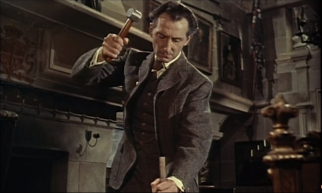 Peter Cushing as Doctor Van Helsing in 'The Brides of Dracula'
