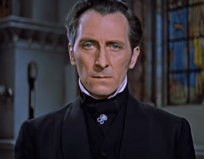 Peter Cushing as Victor Frankenstein in 'The Revenge of Frankenstein' (1958)