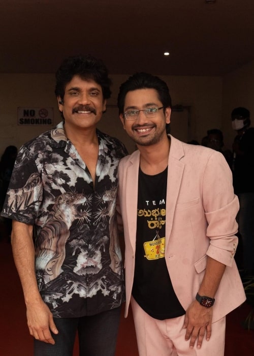 Raj Tarun (Right) and Nagarjuna in November 2021