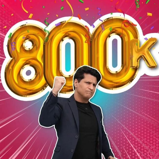 Rajiv Makhni as seen in a picture celebrating his 800k milestone in December 2022