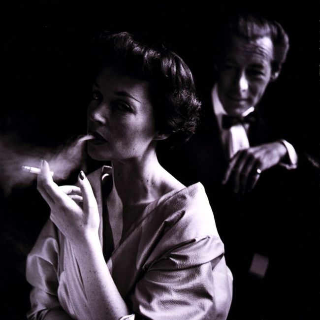Rex Harrison as photographed with his wife Lilli Palmer in 1950