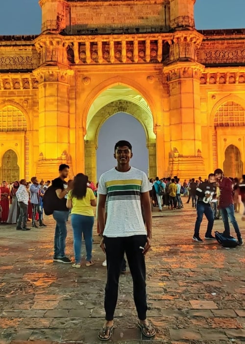 Sai Sudharsan as seen in a picture that was taken in August 2020, at the Gateway of India