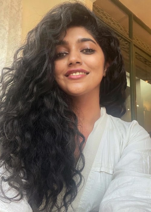Samyukta Hornad as seen while smiling in a selfie in June 2022