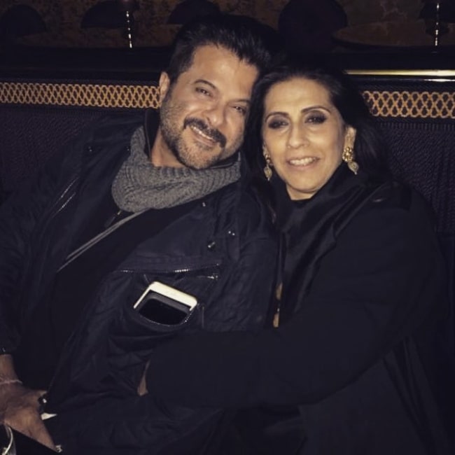 Sunita Kapoor as seen in a picture with her husband Anil Kapoor in May 2017, in Altaussee, Austria