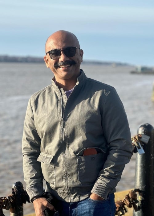 Vijay Vikram Singh as seen while smiling for the camera in Liverpool, England, United Kingdom in February 2023