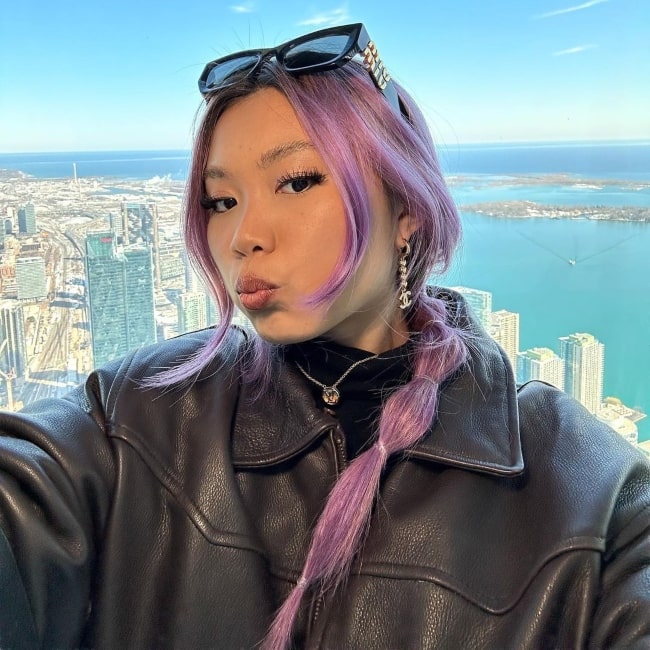 WendySkin as seen in a selfie that was taken in March 2023, at the CN Tower Toronto