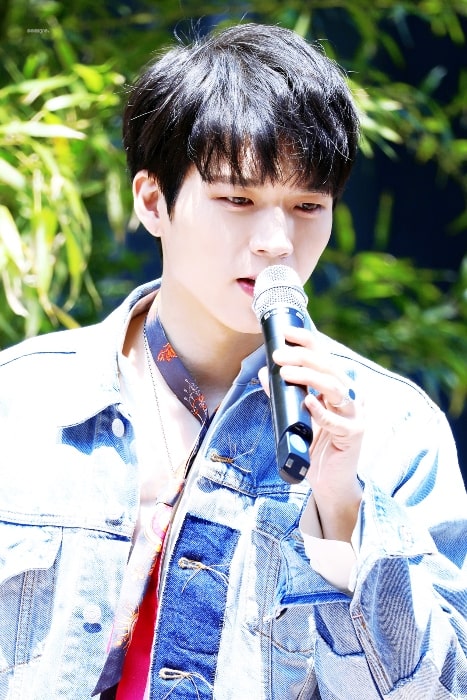 Woohyun as seen at a mini fan meeting at 'Show! Music Core' in May 2019