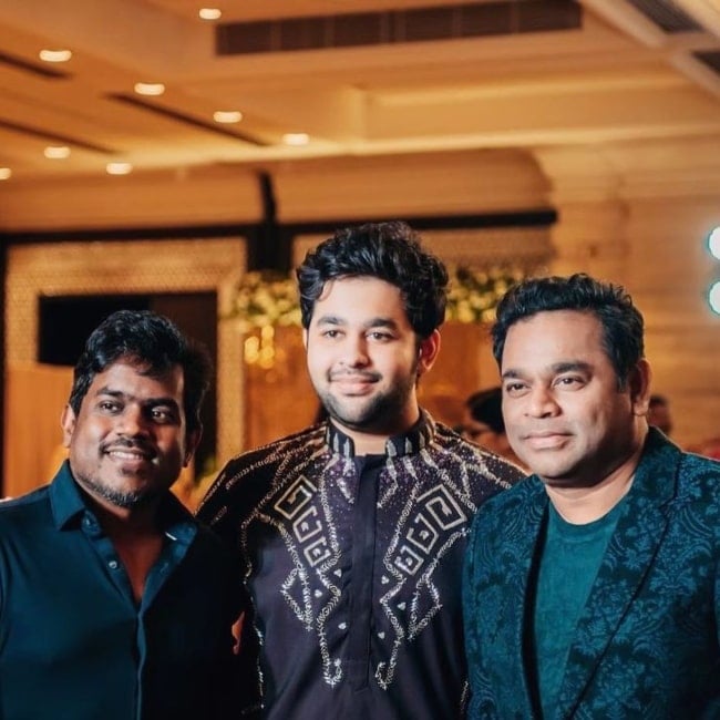 A. R. Ameen as seen in a picture with his father A.R. Rahman and Its Yuvan that was taken in October 2022