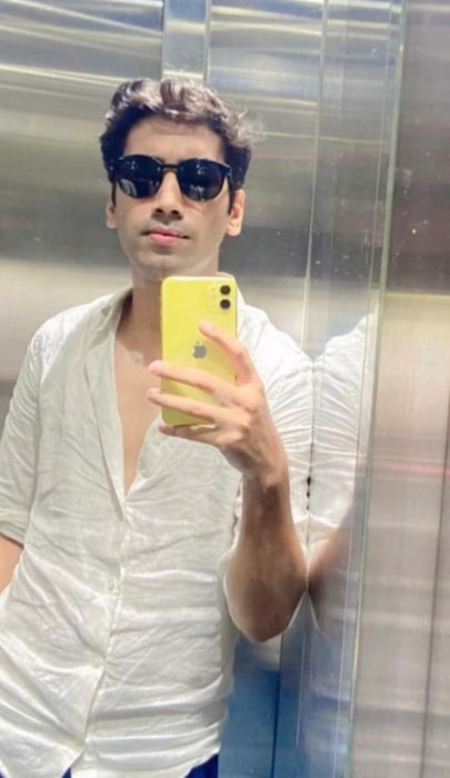 Abhilash Thapliyal as seen while taking a mirror selfie in July 2022