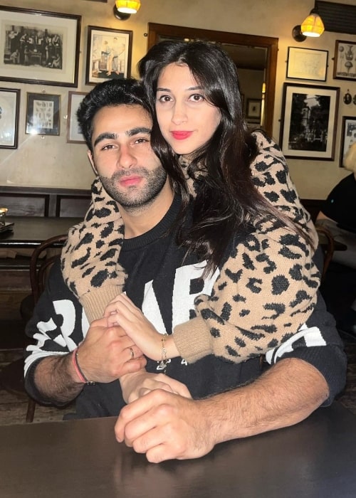 Anissa Malhotra posing for a picture with Armaan Jain in London, United Kingdom in November 2022
