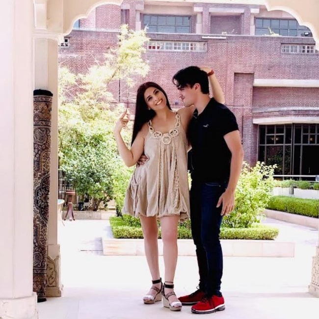 Aryaan Arora as seen in a picture with his mother Amira Arora in May 2020