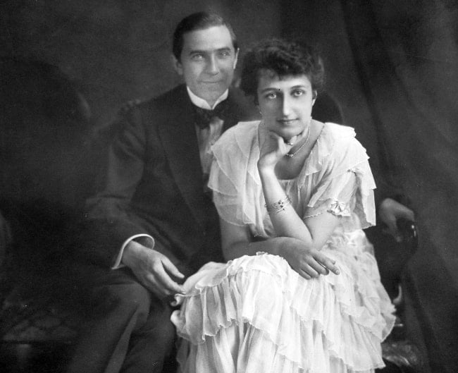 Bela Lugosi as seen with his first wife Ilona Szmik in 1917