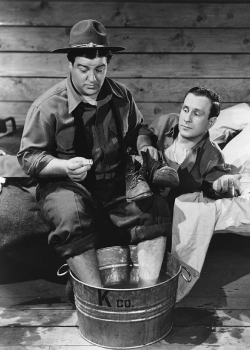 Bud Abbott (Right) and Louis Francis 'Lou' Costello as seen in a still