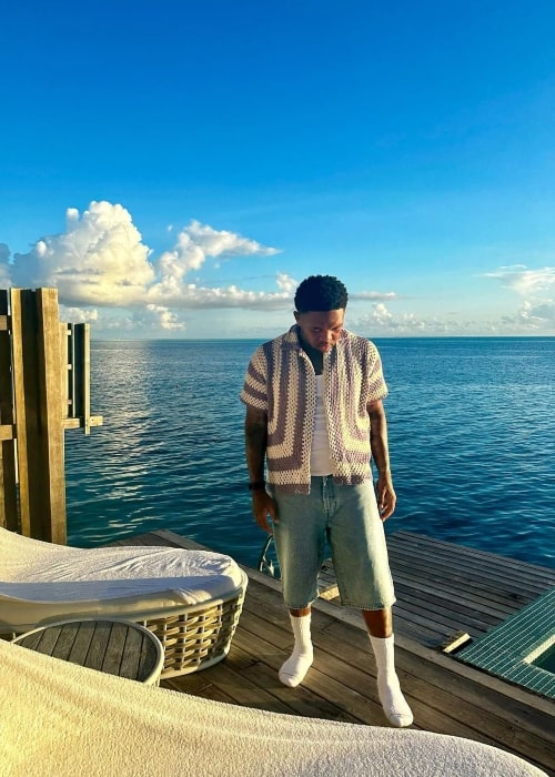 DJ Mustard in Bora Bora, French Polynesia in April 2023