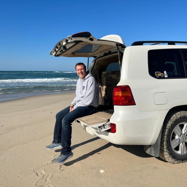 Doug DeMuro as seen in a picture that was taken on a beach in Nantucket, Massachusetts in March 2022