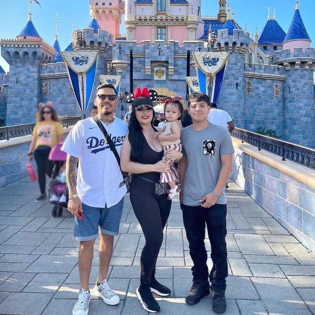 Ethan Aguilar as seen in a picture with his mother Candy, father Nestor Aguilar, and sister Angelique in Disneyland in June 2022